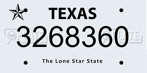 3268360 Texas License Plate