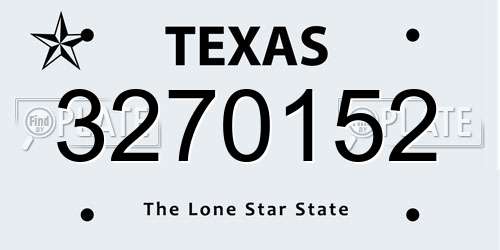 3270152 Texas License Plate