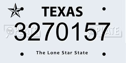 3270157 Texas License Plate