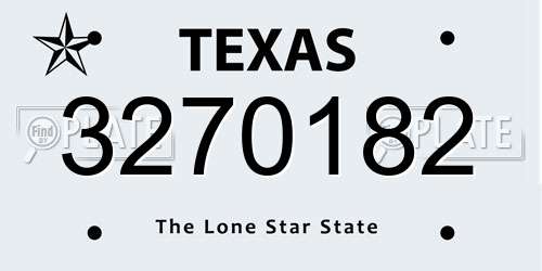 3270182 Texas License Plate