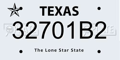 32701B2 Texas License Plate