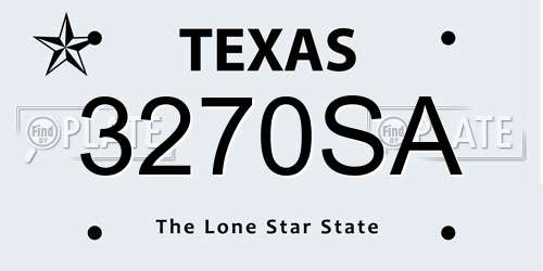 3270SA Texas License Plate