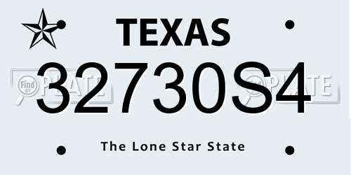 32730S4 Texas License Plate
