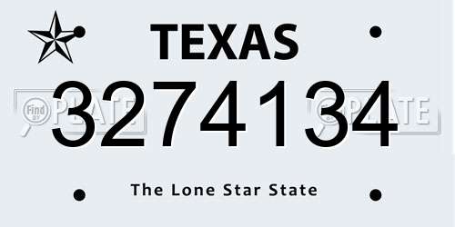 3274134 Texas License Plate