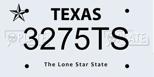 3275TS Texas License Plate