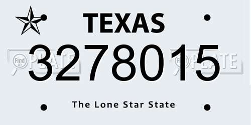 3278015 Texas License Plate
