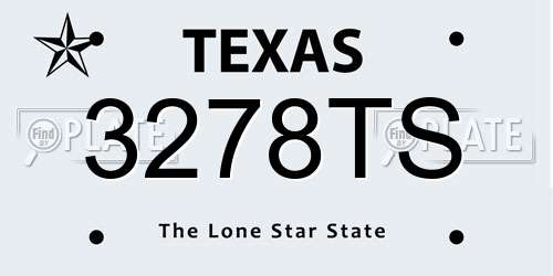 3278TS Texas License Plate