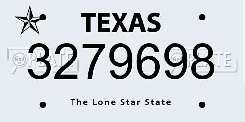 3279698 Texas License Plate