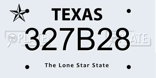 327B28 Texas License Plate