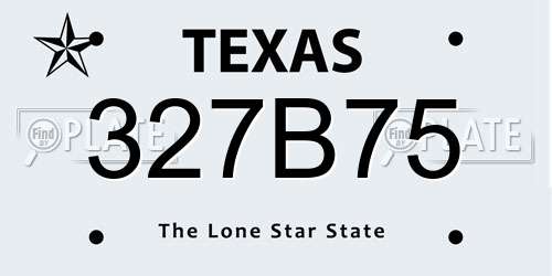 327B75 Texas License Plate