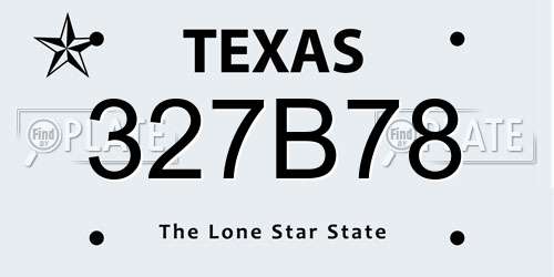 327B78 Texas License Plate