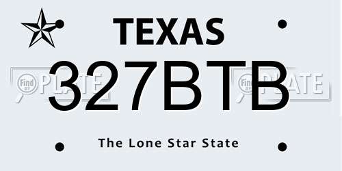 327BTB Texas License Plate