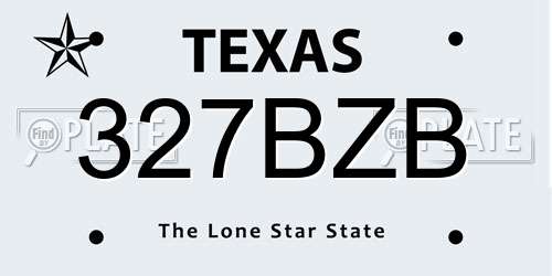 327BZB Texas License Plate