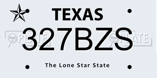 327BZS Texas License Plate