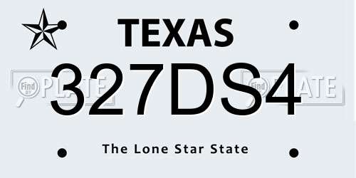 327DS4 Texas License Plate