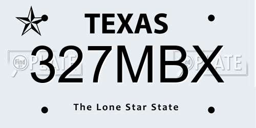 327MBX Texas License Plate