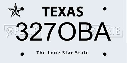 327OBA Texas License Plate