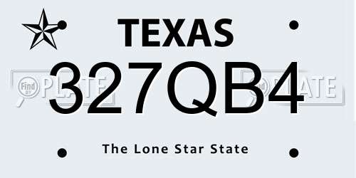 327QB4 Texas License Plate