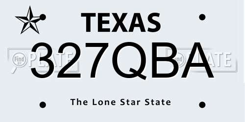 327QBA Texas License Plate