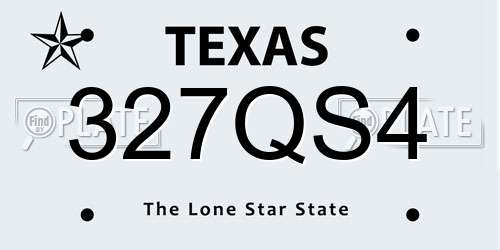 327QS4 Texas License Plate