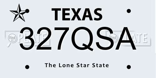327QSA Texas License Plate