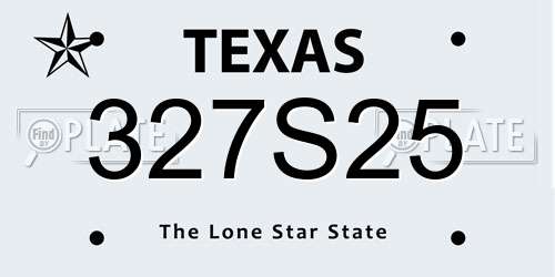 327S25 Texas License Plate