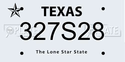 327S28 Texas License Plate