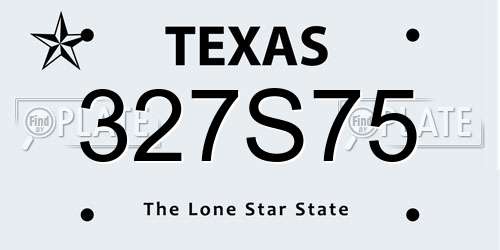 327S75 Texas License Plate
