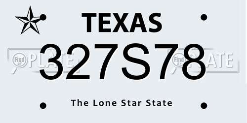 327S78 Texas License Plate