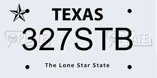 327STB Texas License Plate