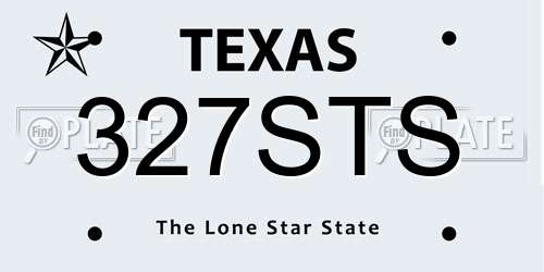 327STS Texas License Plate