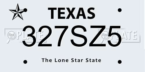 327SZ5 Texas License Plate