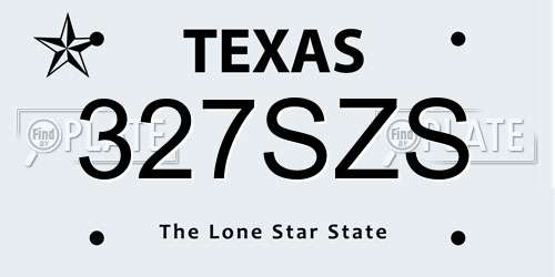 327SZS Texas License Plate