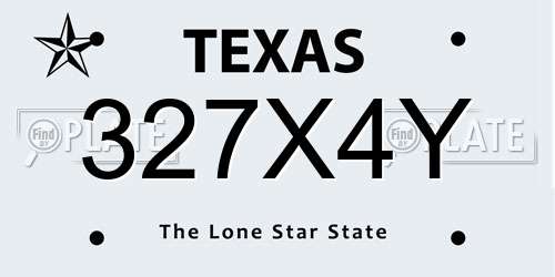 327X4Y Texas License Plate