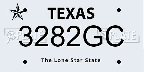 3282GC Texas License Plate