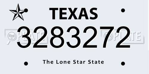 3283272 Texas License Plate