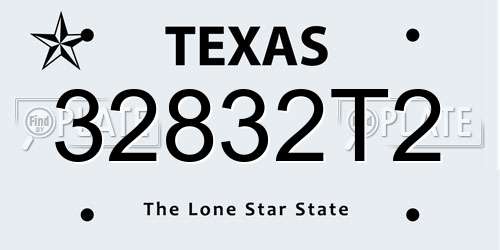 32832T2 Texas License Plate