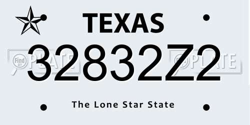 32832Z2 Texas License Plate