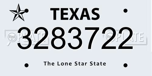 3283722 Texas License Plate