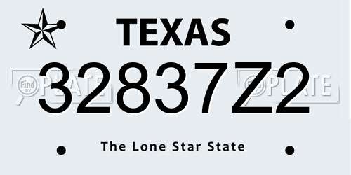 32837Z2 Texas License Plate