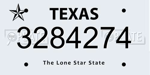 3284274 Texas License Plate