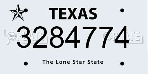 3284774 Texas License Plate