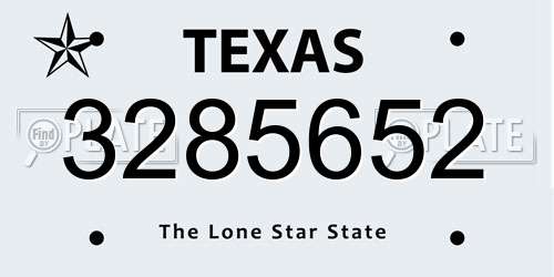 3285652 Texas License Plate