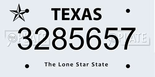 3285657 Texas License Plate