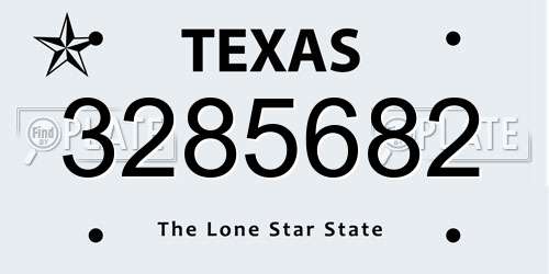 3285682 Texas License Plate