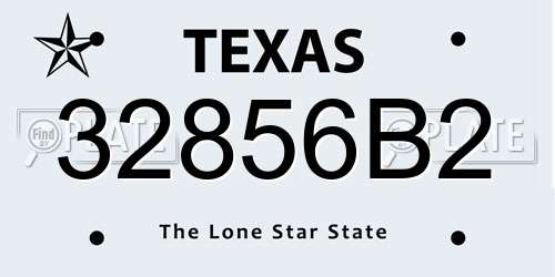 32856B2 Texas License Plate