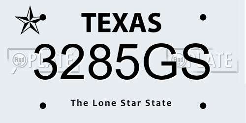 3285GS Texas License Plate