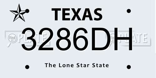 3286DH Texas License Plate