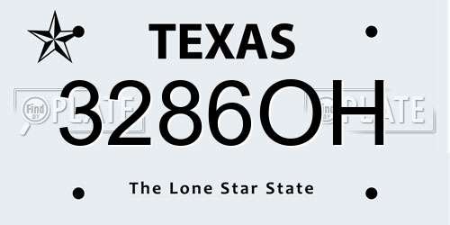 3286OH Texas License Plate