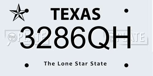 3286QH Texas License Plate
